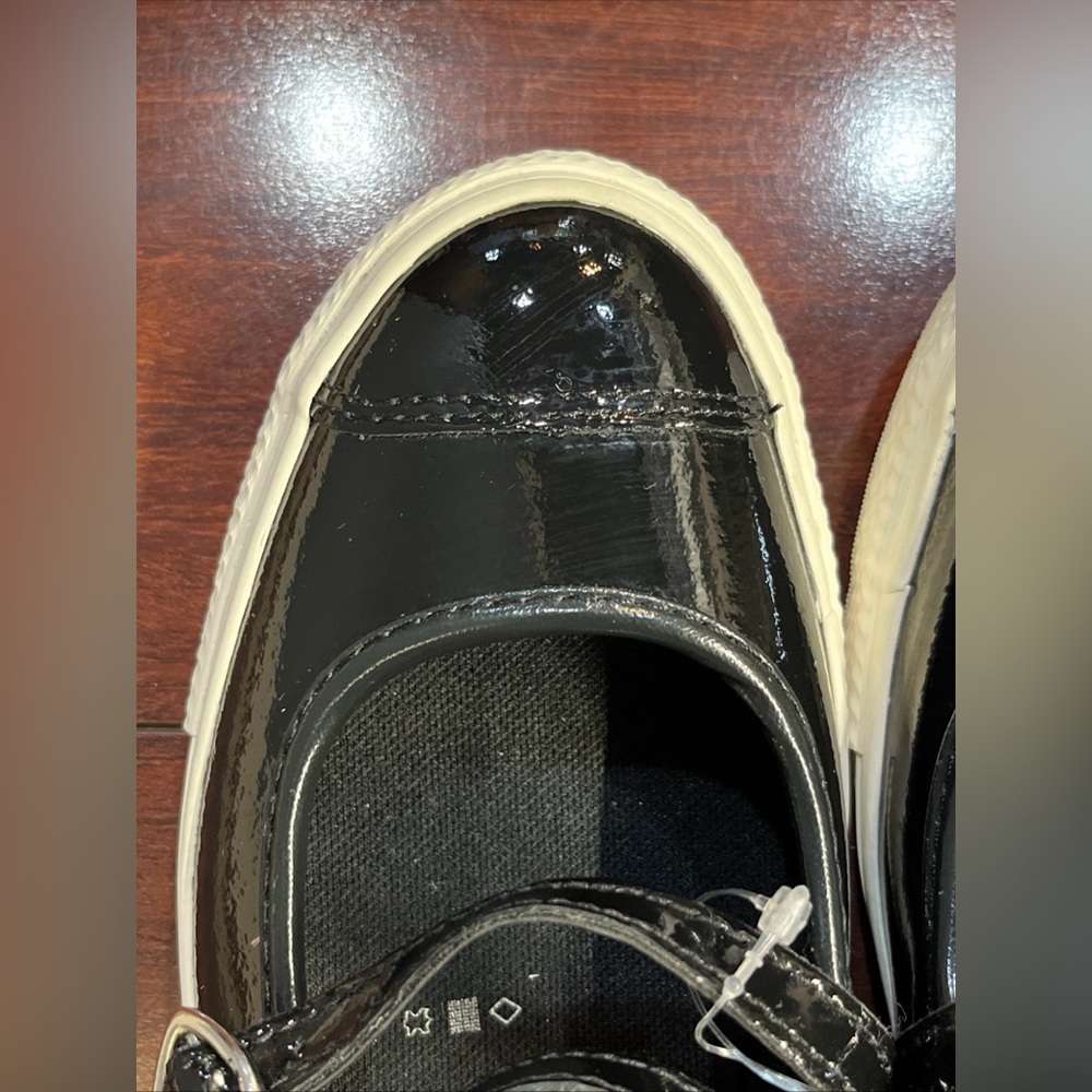 Womens 8.5 Converse Dainty Mary Jane Slip Black Patent Leather Valentines Day #1 - Picture 3 of 16